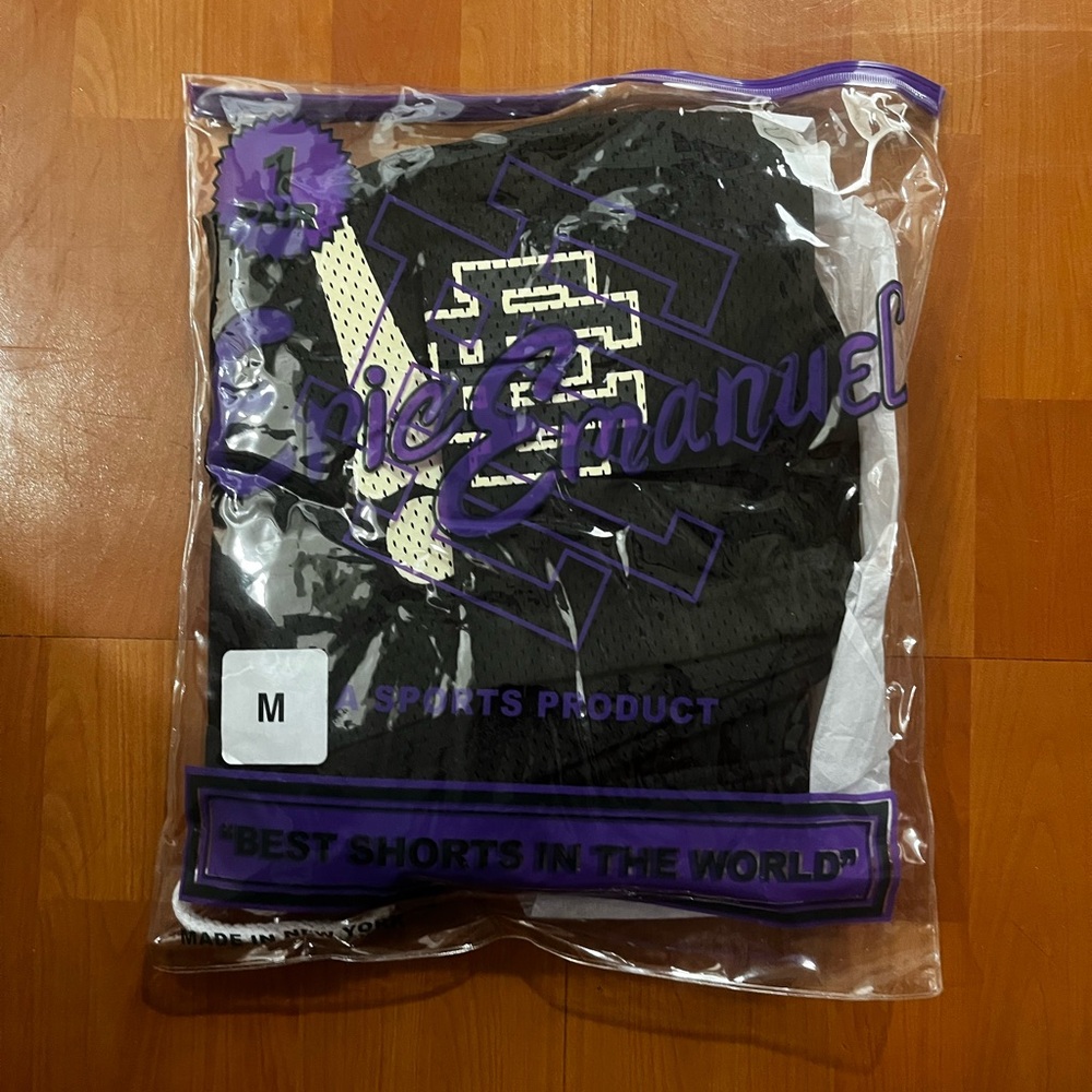 Eric Emanuel Black and Purple Packaged Shorts
